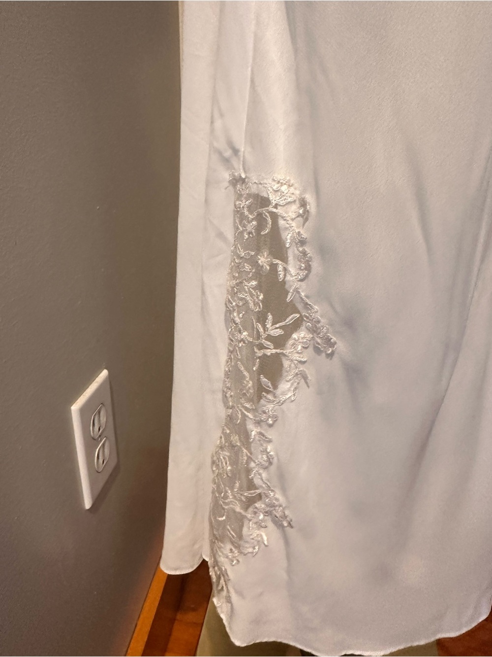 Vintage Denette White Lace-Trim Slip Dress - Picture 4 of 16